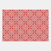 Rokokoziermuster Rot & Weiß Geschenkpapier Set (Vorderseite)