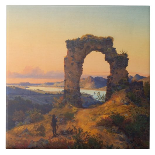 Roland's Arch (von Andreas Achenbach) Fliese (Vorderseite)