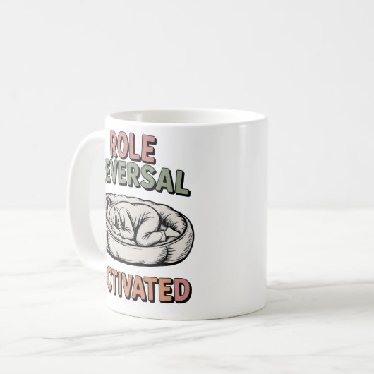 Role Reversal Activated | Human-Pet Humor Design Kaffeetasse (Vorderseite Links)