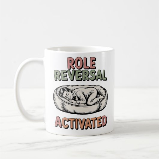 Role Reversal Activated | Human-Pet Humor Design Kaffeetasse (Links)