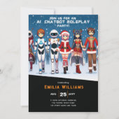 Roleplay Party Anime Robot Weihnachten Einladung (Vorderseite)