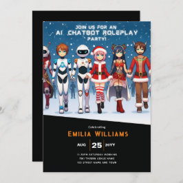 Roleplay Party Anime Robot Weihnachten Einladung