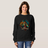 Roleplaying or boardgame fantasyfigure with D20 di Sweatshirt (Vorne ganz)