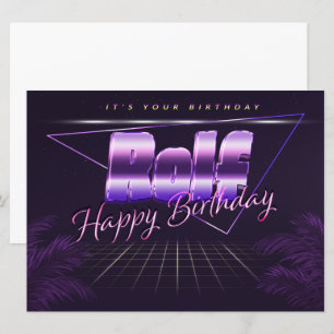 Rolf Name Vorname lila retro Karte Geburtstag