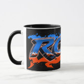 Rolf Vorname Name Graffiti blue orange Tasse (Links)