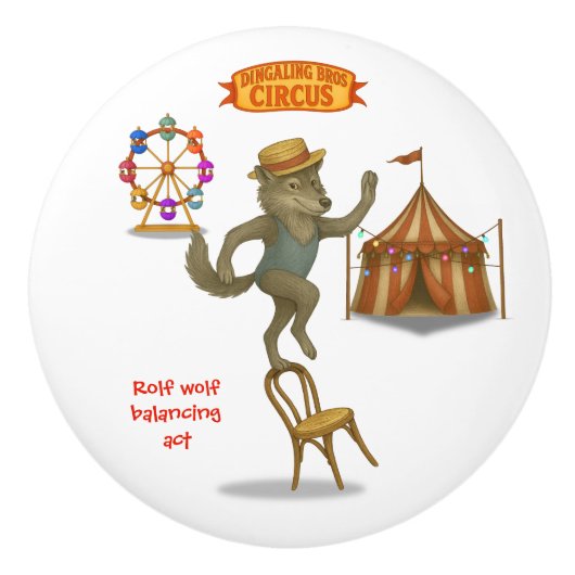 Rolf wolf balancing act keramikknauf (Vorderseite)