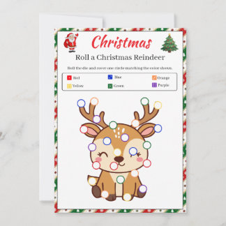 Roll a Christmas Reindeer Spiel | Weihnachts-Würfe Einladung