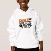 Roll a King – Bowling Crown Kids Pullover Hoodie (Vorderseite)
