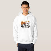 Roll a King – Bowling Theme Crown & Ball Typograph Hoodie (Vorne ganz)