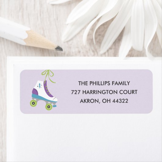 Roll Address Label - Violet (Insitu)