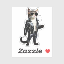 roll and rock cat aufkleber