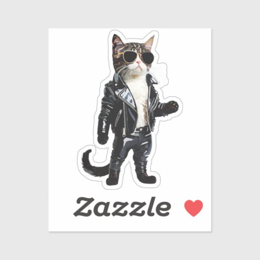 roll and rock cat aufkleber (Blatt)