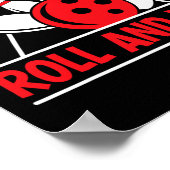 Roll And Win Bowling-Spieler Lustiger Bowler Poster (Ecke)