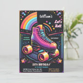 Roll coole Jungs Mädchen Roller Skaten 13. Geburts Einladung (Stehend Vorderseite)
