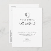 Roll damit verändern das Datum der Hochzeitverläng Ankündigungspostkarte (Vorne/Hinten)