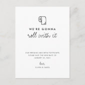 Roll damit verändern das Datum der Hochzeitverläng Ankündigungspostkarte (Vorderseite)