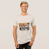 Roll einen König – Bowling-Kronen-Grafik Tri-Blend Shirt (Vorderseite voll)
