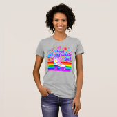 Roll einfach mit! Rainbow Roller Skate T - Shirt (Vorne ganz)