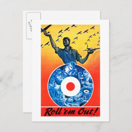 Roll 'em Out Royal Canadian Air Force Postkarte (Vorne/Hinten)