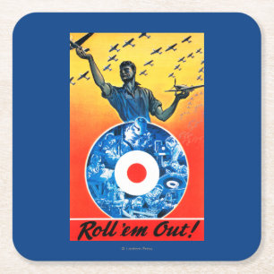 Roll 'em Out Royal Canadian Air Force Rechteckiger Pappuntersetzer