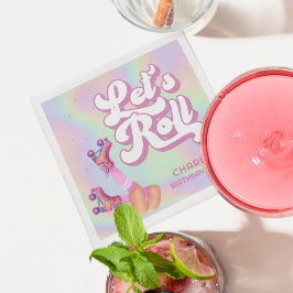 Roll Fun Retro Roller Skaten Girls Geburtstag Serviette