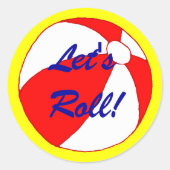 Roll Funny Beach Ball Sticker (Vorderseite)