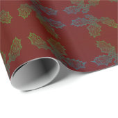 Roll Gift Wrap Paper Holly Sketch Geschenkpapier (Rolleneckpunkt)
