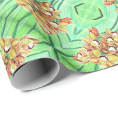 Roll Gift Wrap Paper - Orange & Yellow Orchideen Geschenkpapier (Rolleneckpunkt)