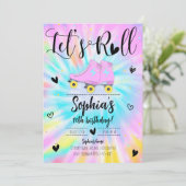 Roll Girl Gefärbte Krawatte Geburtstagsparty Einladung (Stehend Vorderseite)