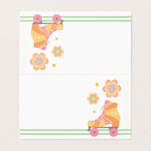 Roll Girl Roller Skaten Faltenkarten (Außenseite Aufgefaltet)
