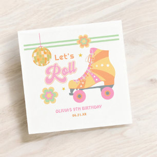 Roll Girl Roller Skaten Geburtstagsparty Serviette
