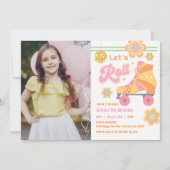 Roll Girl Roller Skaten zum Geburtstag Foto Einladung (Vorderseite)