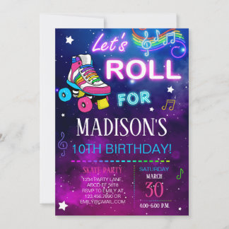 Roll Girl Skate zum Geburtstag Einladung