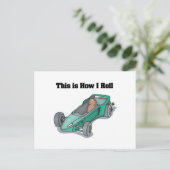 Roll (Go Cart) Postkarte (Stehend Vorderseite)