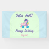 Roll Happy Birthday Retro Roller Skate Banner (Horizontal)
