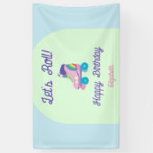 Roll Happy Birthday Retro Roller Skate Banner (Vertikal)