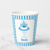 Roll hoch! Roll hoch! Circus Birthday Party Blue Pappbecher (Vorderseite)