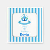 Roll hoch! Roll hoch! Circus Birthday Party Blue Serviette (Vorderseite)