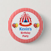 Roll hoch! Roll hoch! Circus Birthday Party Button (Vorderseite)