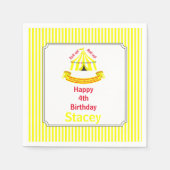 Roll hoch! Roll hoch! Circus Birthday Party Gelb Serviette (Vorderseite)