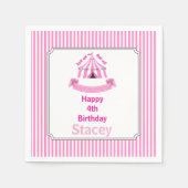 Roll hoch! Roll hoch! Circus Birthday Party Pink Serviette (Vorderseite)