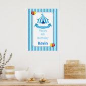 Roll hoch! Roll hoch! Circus Birthday Poster in Bl (Küche)
