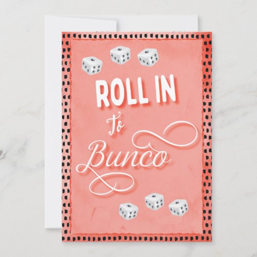 Roll in Bunco Dice Party Einladung (Vorderseite)