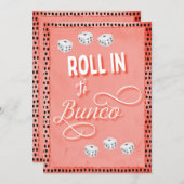 Roll in Bunco Dice Party Einladung (Vorne/Hinten)