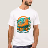"Roll in Summer" Retro Roller Skate T - Shirt (Vorderseite)