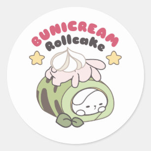 Roll in Sweetness Bunicream Rollcake Delight Runder Aufkleber