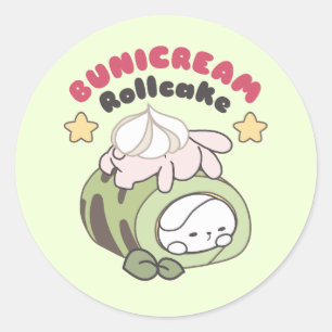 Roll in Sweetness Bunicream Rollcake Delight Runder Aufkleber