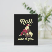 Roll Like a Girl Brazilian Jiu Jitsu BJJ Postkarte (Stehend Vorderseite)