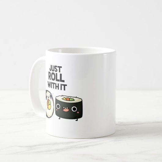 Roll mit dem lustigen Sushi Roll Pub Kaffeetasse (Vorderseite Links)