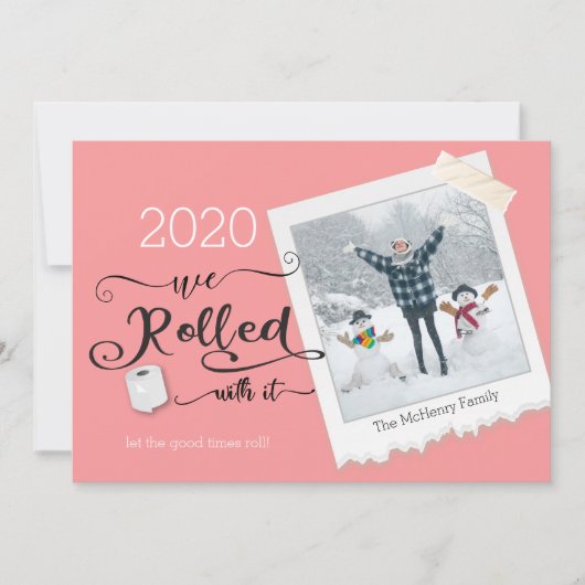 Roll mit ihm Foto Weihnachtskarte Einladung (Vorderseite)